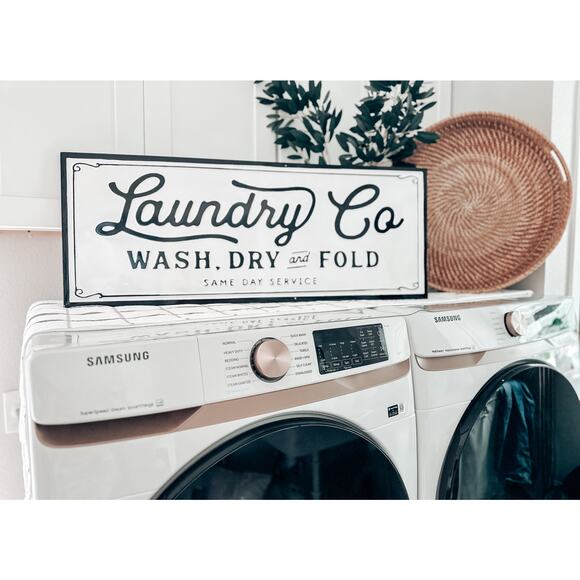 Huge vintage farmhouse Laundry Co. – Wash Dry & Fold Wall Sign